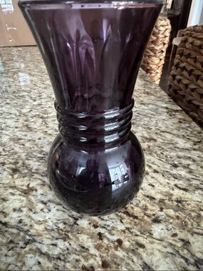 Deep Purple Glass Vase - Decorative Home Accent